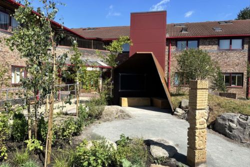 Tynemouth road garden, new trees and plants infront of a canopy